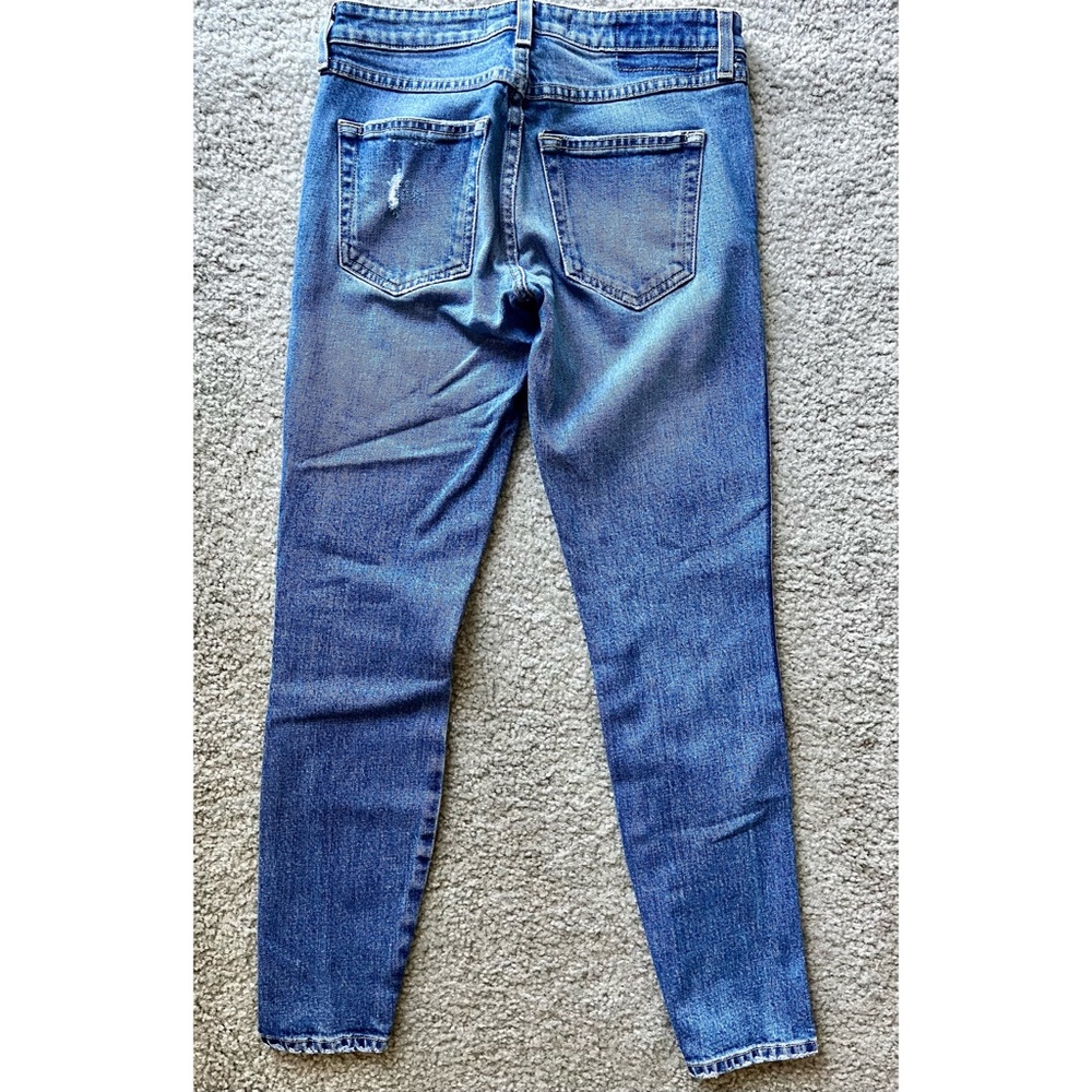 AMO Twist Dive Bar Skinny Jeans Size 24 Women’s Blue Crop Mid Rise 100% Cotton - Picture 6 of 11